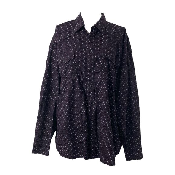 Men's XL Western Shirt Panhandle Slim Purple and Black Pearl Snap Long Sleeve - Picture 1 of 12
